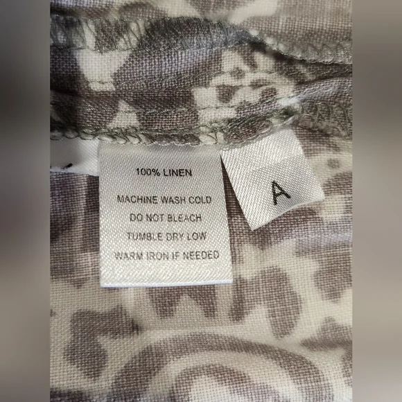 Ann Taylor Loft A Line Linen Skirt With Pockets. Gray And White Paisley. Size 6 - Picture 5 of 5